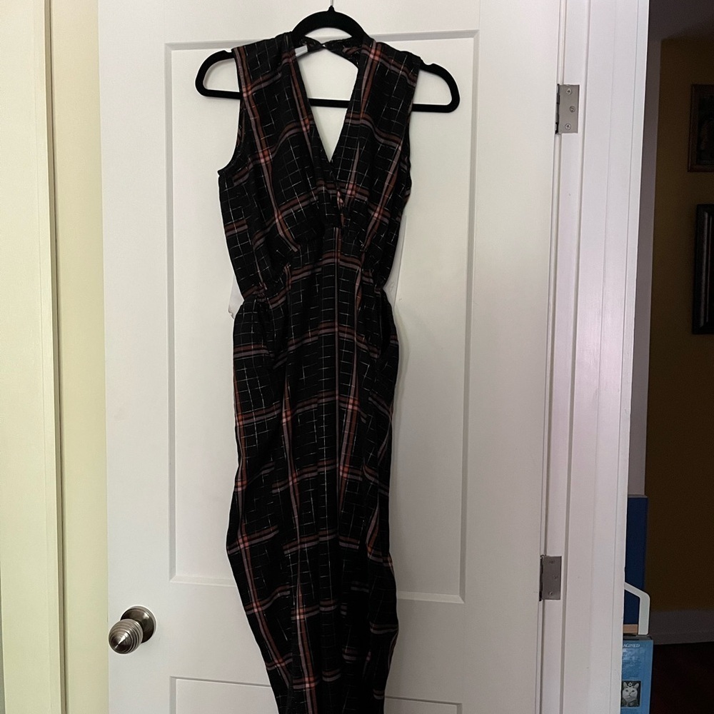 Lovely chequered jumpsuit with fine metallic thread - Picture 3 of 13
